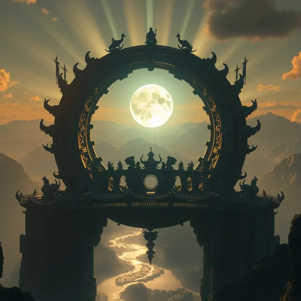 moonrise over the equator, Highly Detailed, Intricate, Cinematic Lighting, Unreal Engine, Radiant, Fantasy