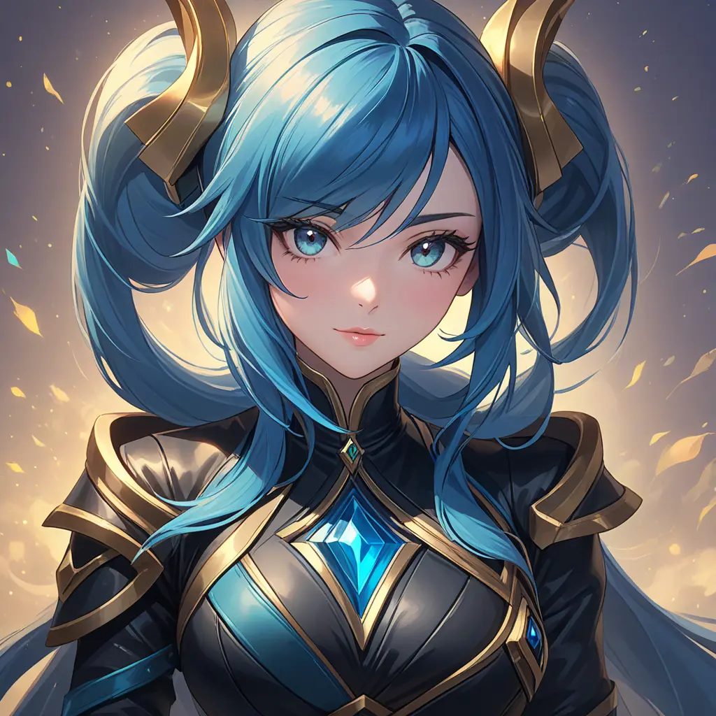 Alluring matte portrait of a beautiful Sona from League of Legends in black leather, 8k, Half Body, Realistic, Volumetric Lighting, Fantasy by Stanley Artgerm Lau, WLOP