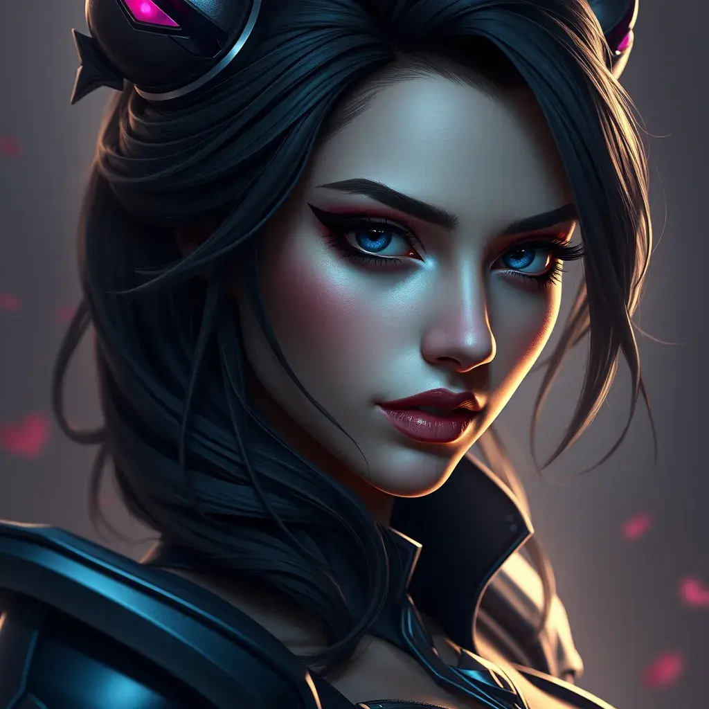 Alluring matte portrait of a beautiful Vayne from League of Legends, Highly Detailed, Half Body, Photo Realistic, Sharp Focus, Volumetric Lighting, Fantasy, Elegant by Stanley Artgerm Lau, Stefan Kostic