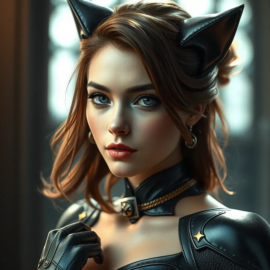 Alluring matte portrait of a beautiful Kitty Pryde from Xmen in the style of Stefan Kostic, 8k, Highly Detailed, Intricate, Half Body, Realistic, Sharp Focus, Volumetric Lighting, Fantasy, Elegant by Stanley Artgerm Lau, Greg Rutkowski