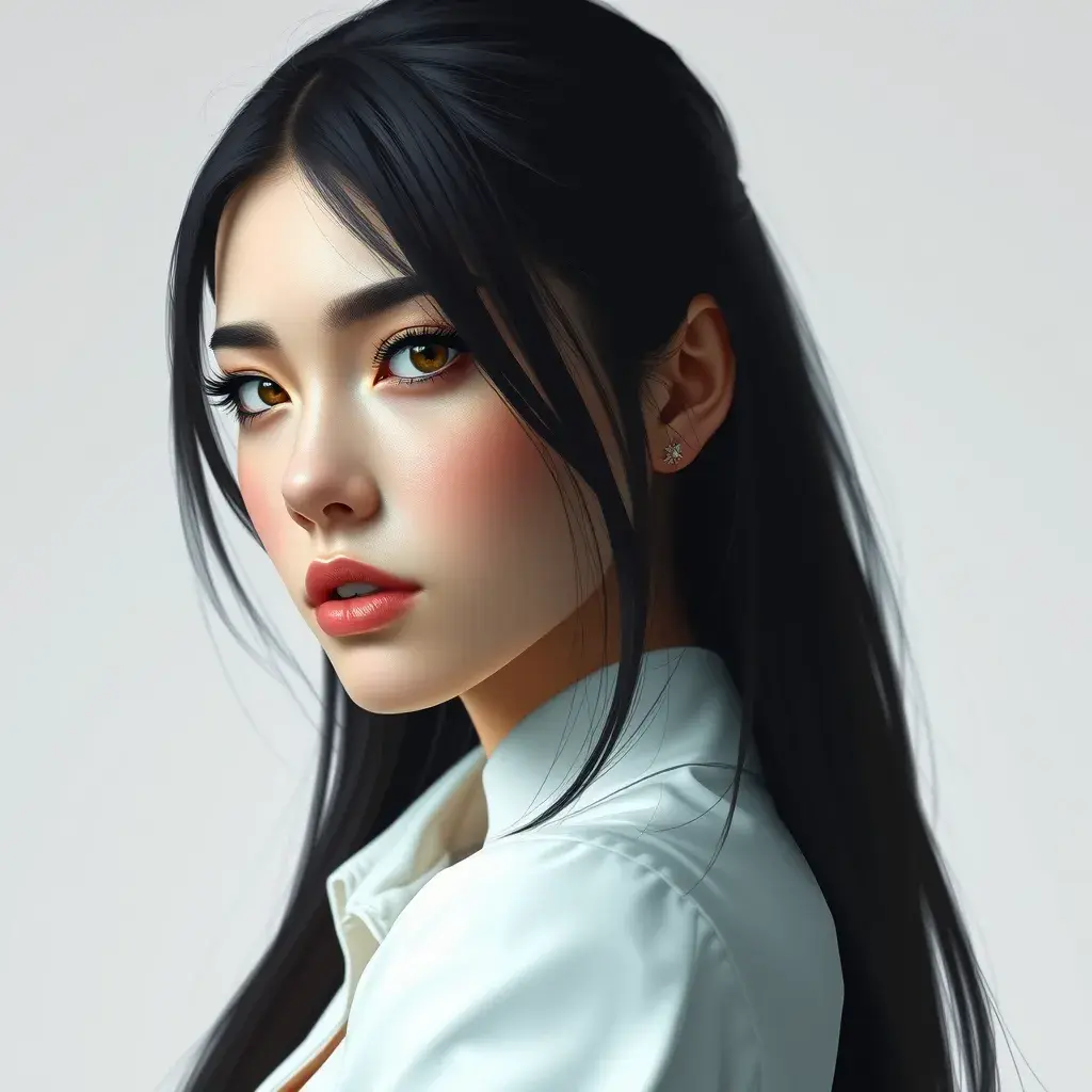 Matte portrait of Tifa Lockhart in white in the style of Stefan Kostic, Highly Detailed, Beautiful, Sharp Focus, Elegant by WLOP