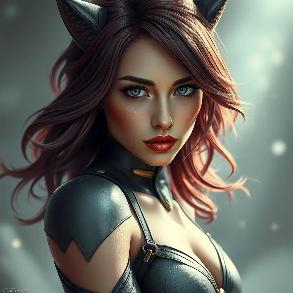 Alluring matte portrait of a beautiful Kitty Pryde from Xmen in the style of Stefan Kostic, 8k, Highly Detailed, Intricate, Half Body, Realistic, Sharp Focus, Volumetric Lighting, Fantasy, Elegant by Stanley Artgerm Lau