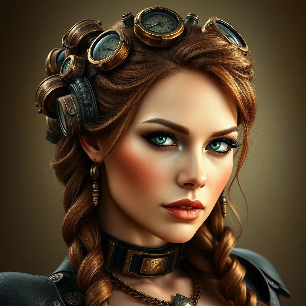 Steampunk portrait of Sarah Kerrigan, Highly Detailed, Beautiful, Photo Realistic, Sharp Focus, Elegant