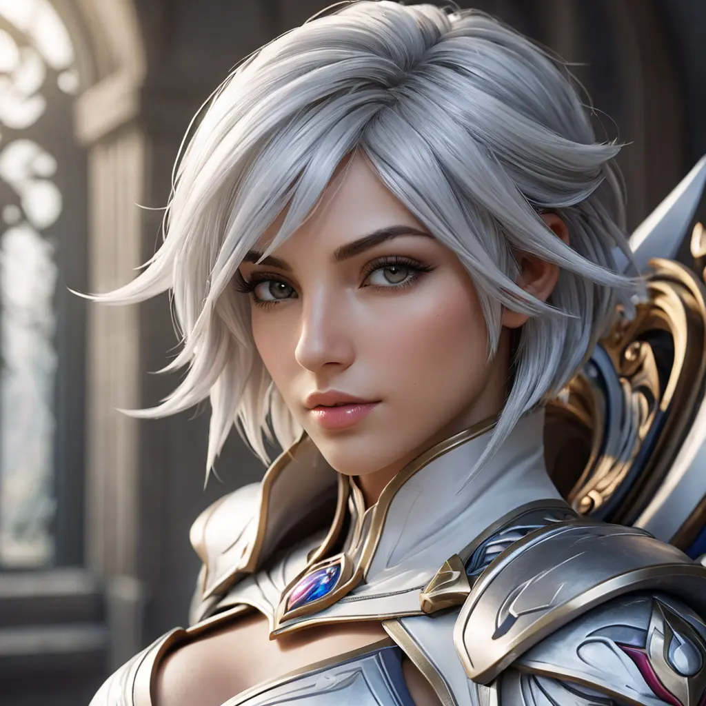 Alluring matte portrait of a beautiful Fiora from League of Legends in white, Highly Detailed, Intricate, Half Body, Realistic, Sharp Focus, Volumetric Lighting, Fantasy, Elegant by Stefan Kostic