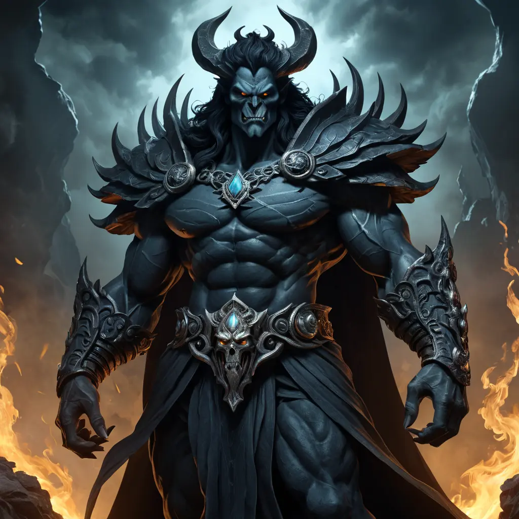 A fierce Hades, god of the underworld, Highly Detailed, Hyper Detailed, Powerful, Artstation, Vintage Illustration, Digital Painting, Sharp Focus, Smooth, Concept Art