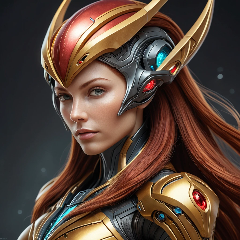 Alluring matte portrait of Star Craft's beautiful red haired Sarah Kerrigan alien Protoss