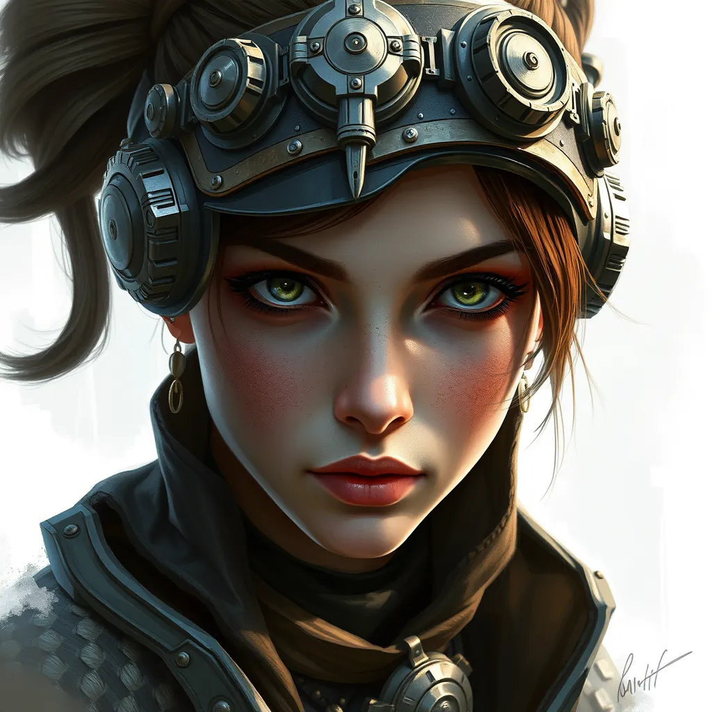 Steampunk portrait of Aloy from Horizon Zero Dawn