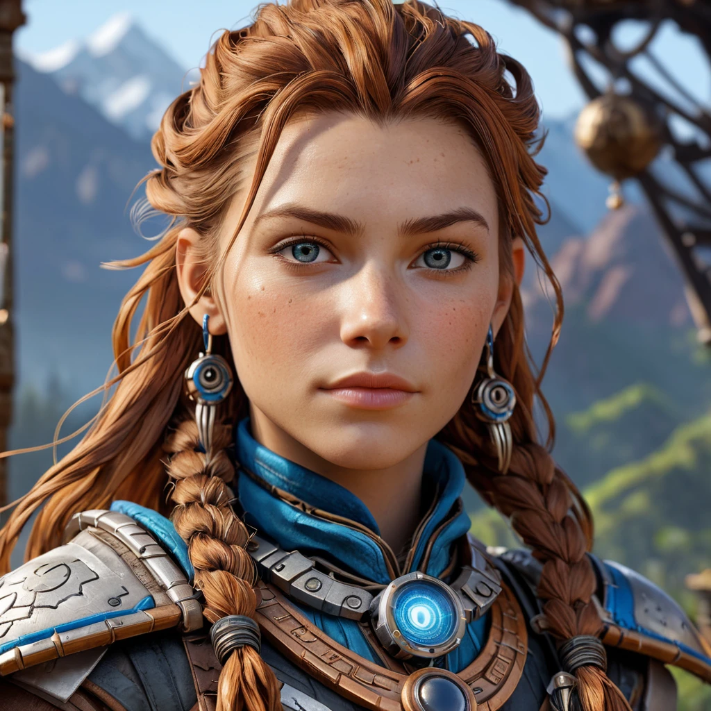 Steampunk portrait of Aloy from Horizon Zero Dawn