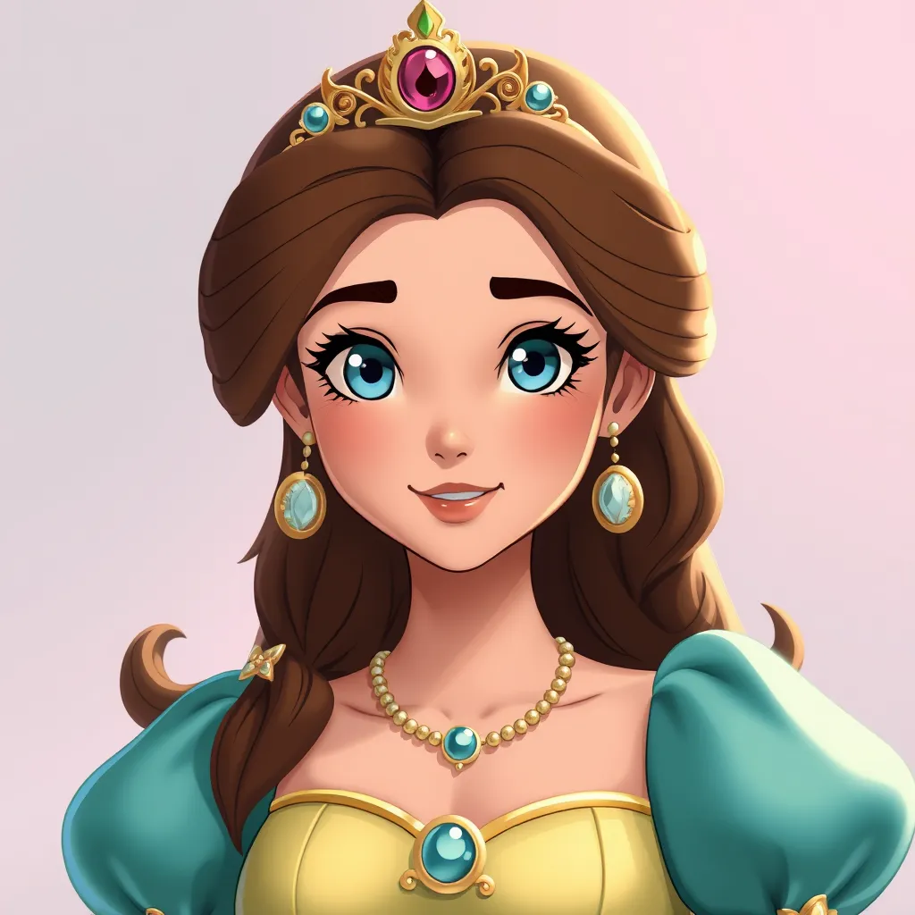 A matte portrait of a disney princess