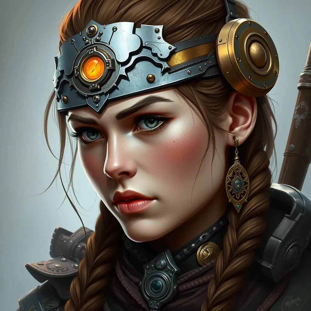 Steampunk portrait of Aloy from Horizon Zero Dawn