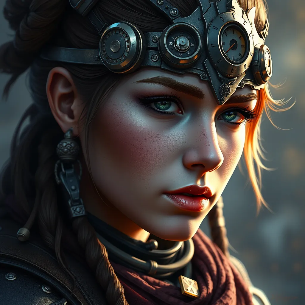 Steampunk portrait of Aloy from Horizon Zero Dawn