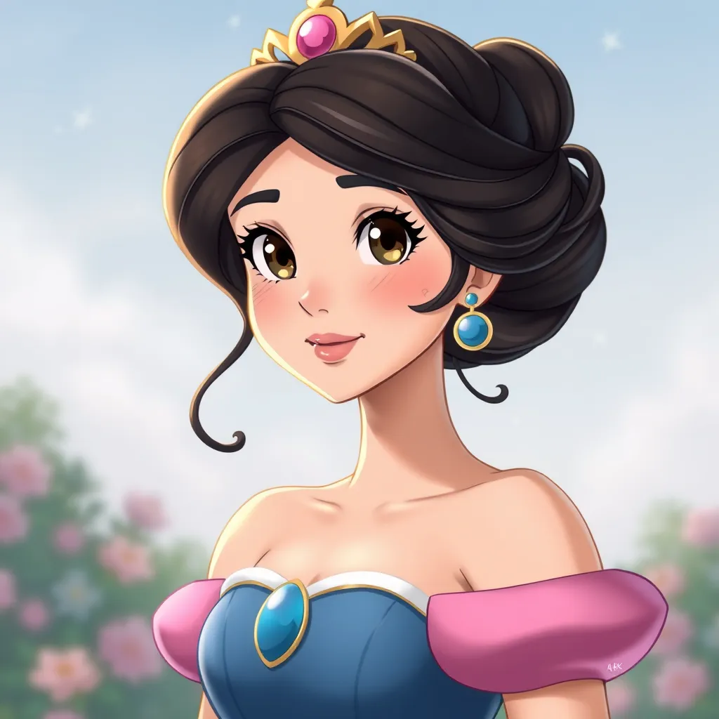 A matte portrait of a disney princess