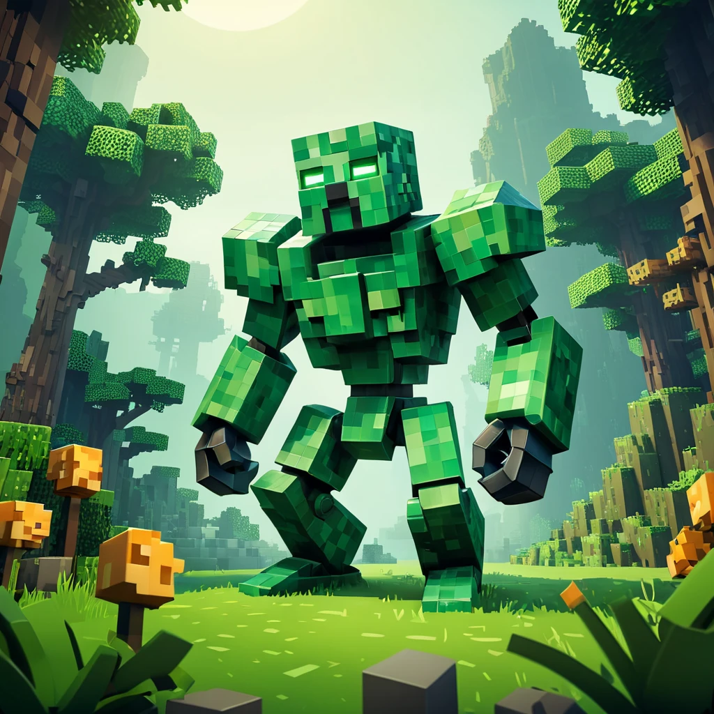 Minecraft  enemy in green setting