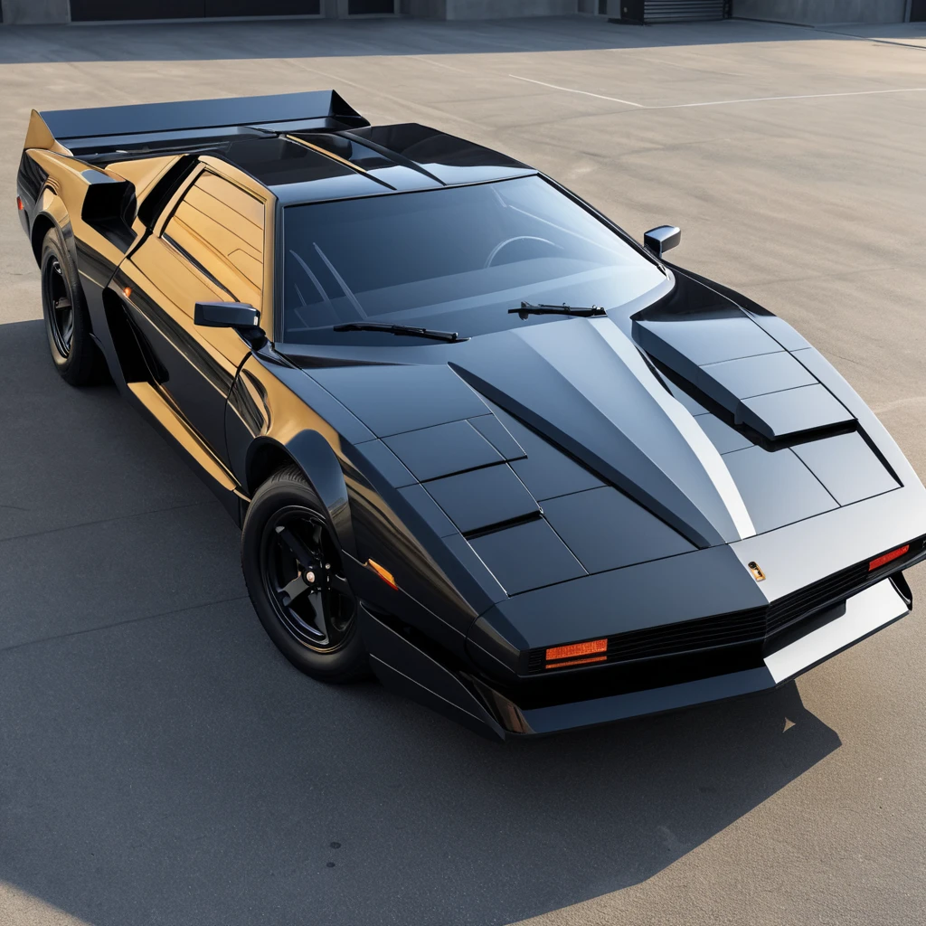 Futuristic KITT from Knight Rider, an advanced, artificially intelligent, self-aware, and nearly indestructible car