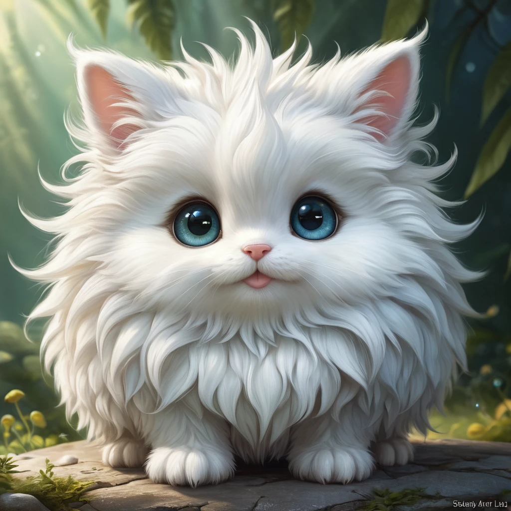 CUTE AND ADORABLE FLUFFY cute creature FANTASY, DREAMLIKE, SURREALISM, SUPER CUTE