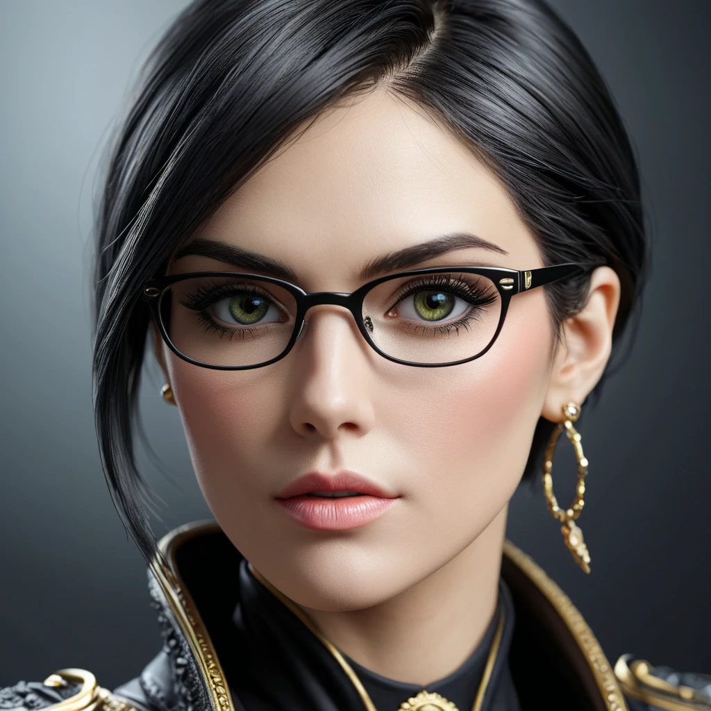 An alluring matte portrait of Bayonetta