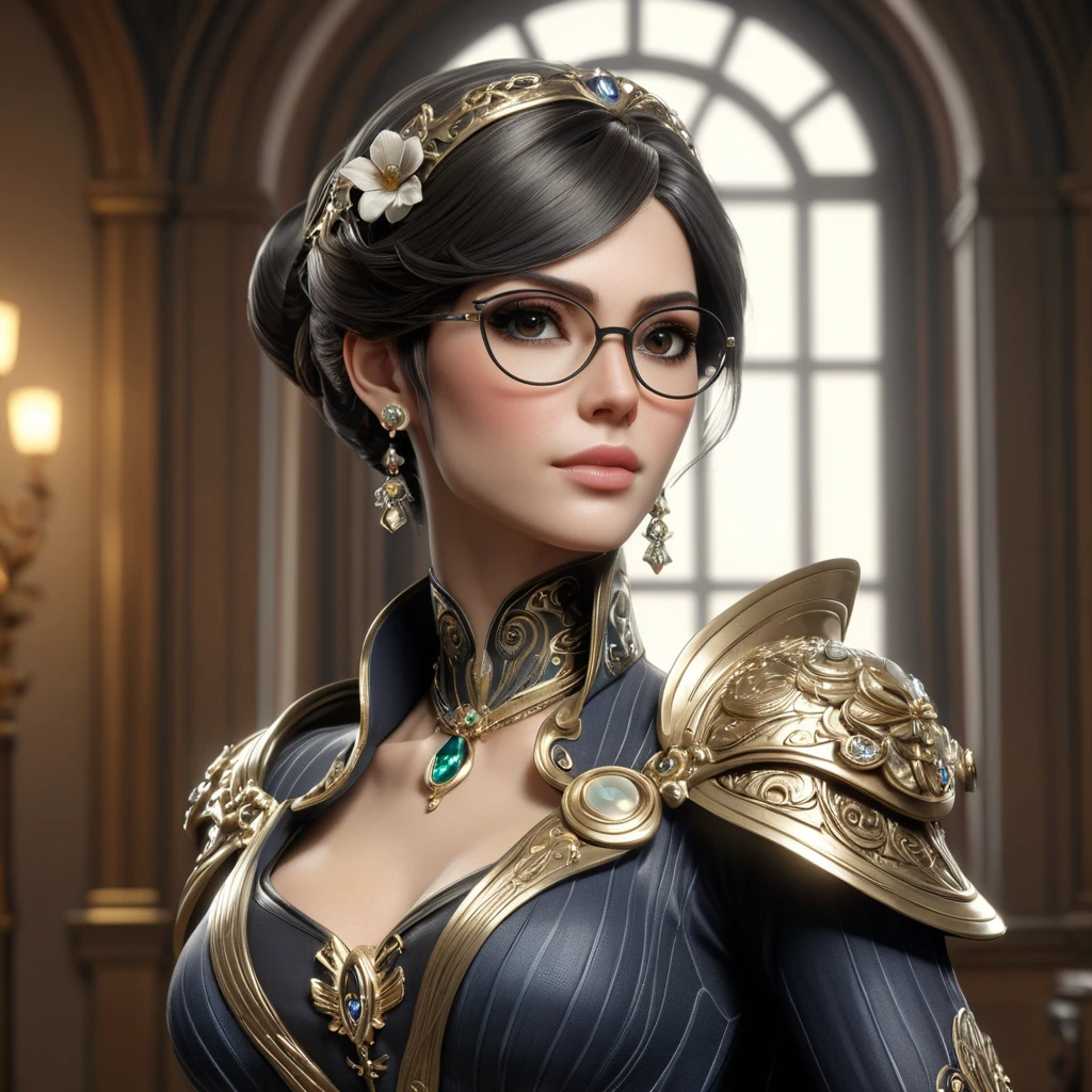 masterpiece, beautiful Bayonetta, intricate details, cinematic lighting, hyperrealistic, 8k resolution, octane render, unreal engine 5, artgerm, greg rutkowski, Alphonse Mucha